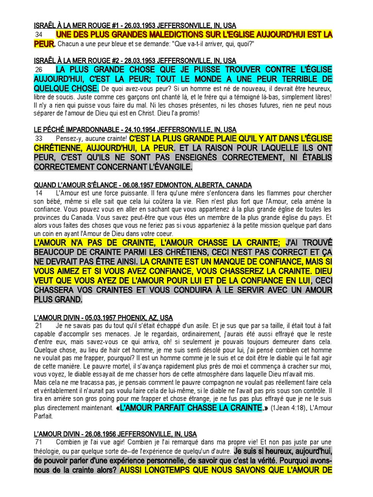Citation Sur La Peur 2 Pdf Eglise Chretienne Amour
