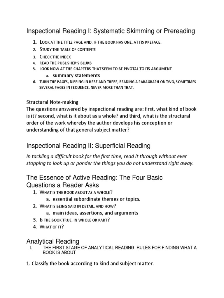 How To Read A Book Summary | PDF | Books | Bibliography
