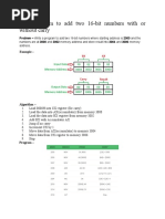 8086 Program To Add Two 16-Bit Numbers With or Without Carry