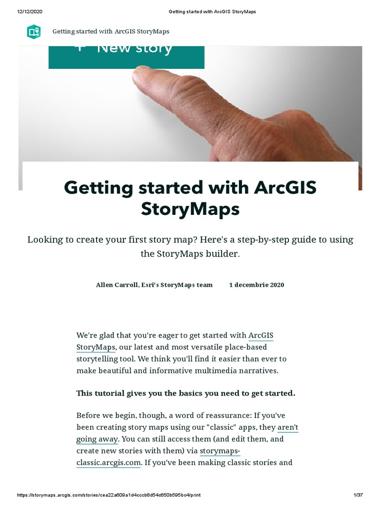 Getting Started With Arcgis Storymaps