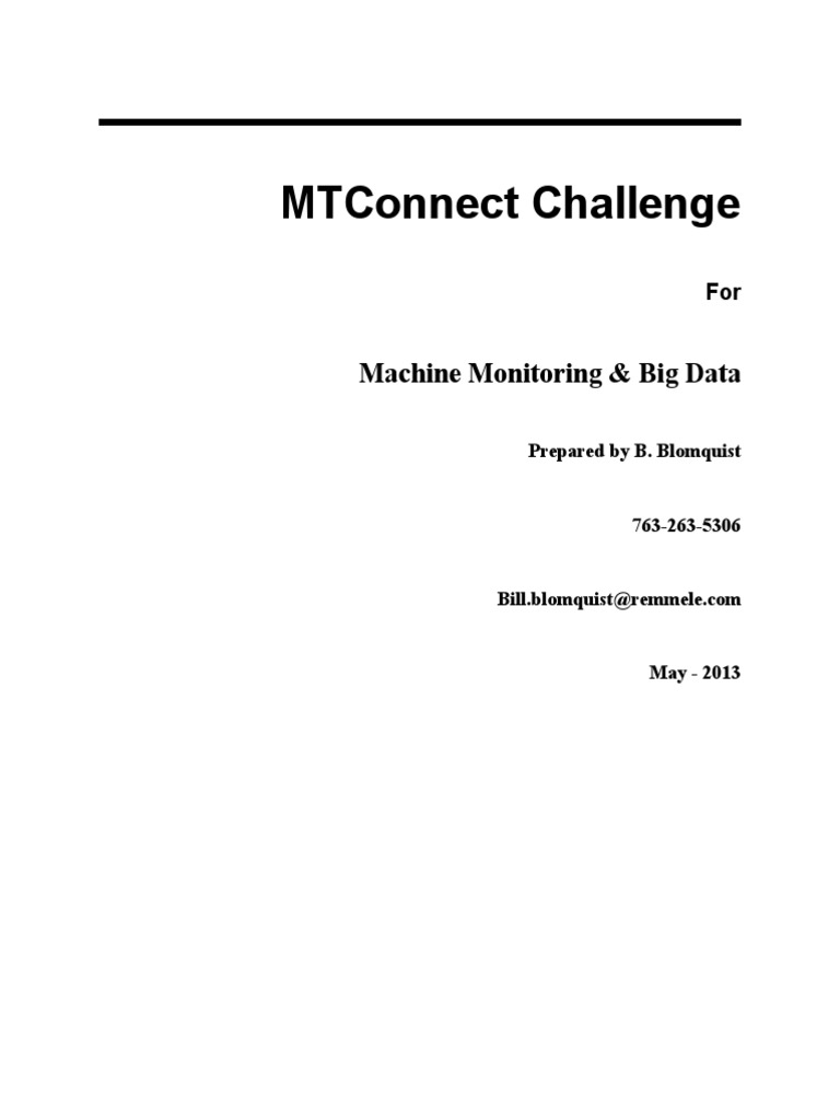 MTConnect for Machine Monitoring Insights | PDF | Cloud Computing | Big ...