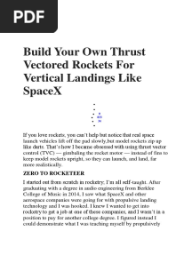 Build Your Own Thrust Vectored Rockets For Vertical Landings Like SpaceX