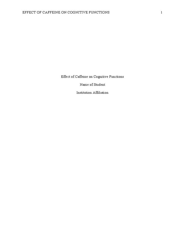 Effects of Caffeine On Cognitive Function | PDF | Caffeine | Human Nature