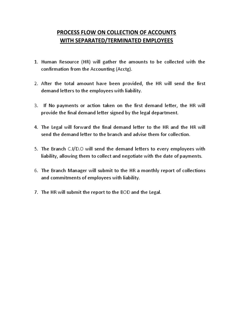 Process Flow On Collection of Accounts | PDF