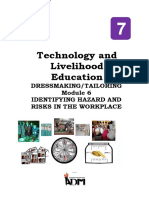 Technology and Livelihood Education: Dressmaking/Tailoring Identifying Hazard and Risks in The Workplace