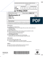 Maths A 1H 0CT 2020