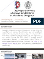 Exploring Negative Emotions To Preserve Social Distance in A Pandemic Emergency