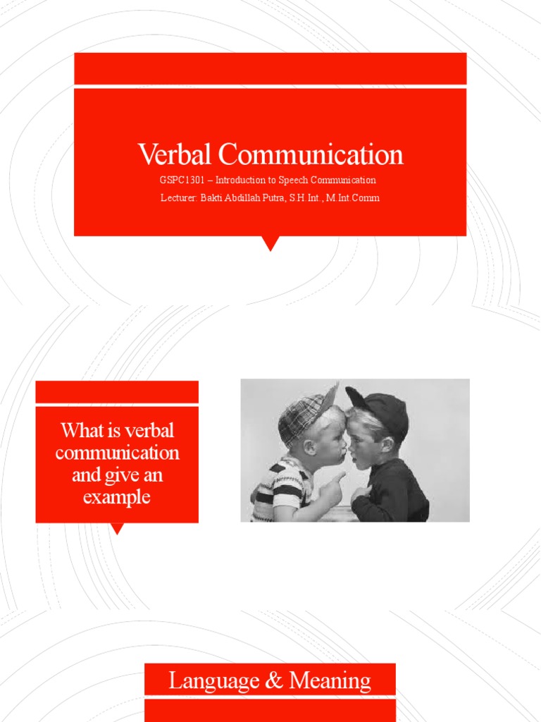Chapter 3 Verbal Communication PDF Symbols Communication