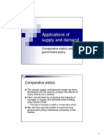 Applications of Supply and Demand: Comparative Statics