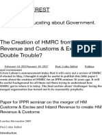 The Creation of HMRC From Inland Revenue and Customs & Excise