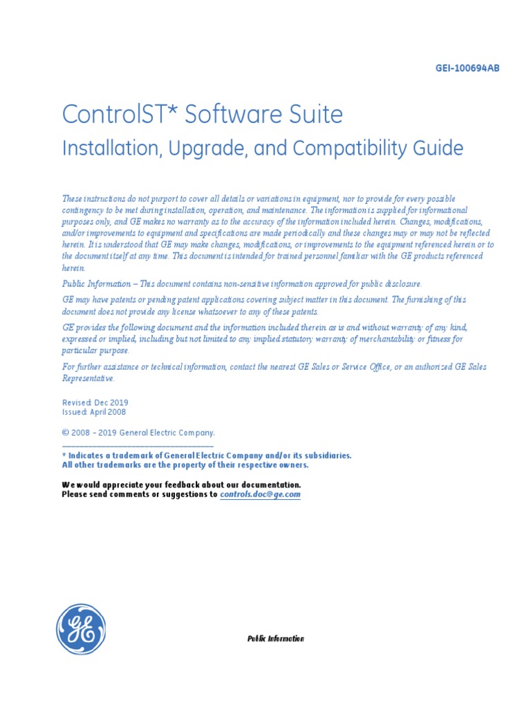 Controlst Software Suite: Installation, Upgrade, and Compatibility ...