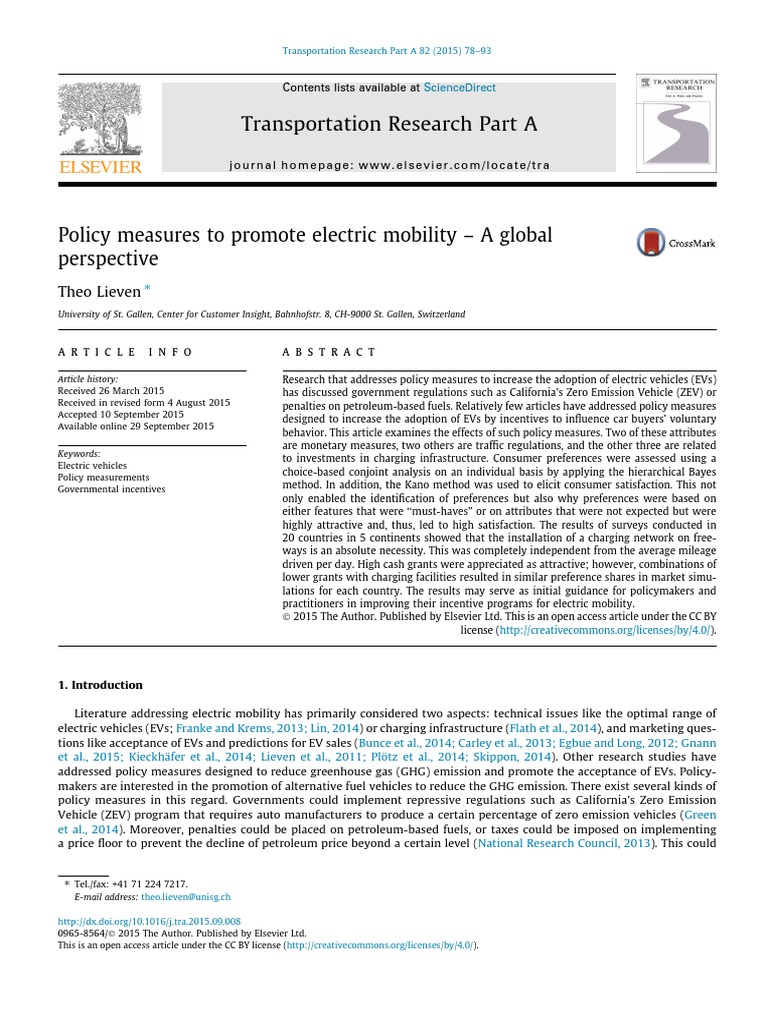 Global Policies for Electric Mobility | PDF | Electric Vehicle | Car