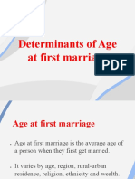 Determinants of Age at First Marriage PDF