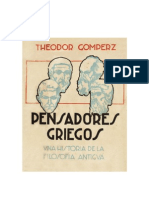 GOMPERZ THEODOR - Pensadores Griegos - Libro 1