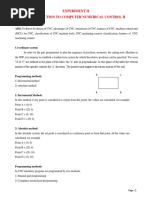 Experiment Ii Introduction To Computer Numerical Control Ii