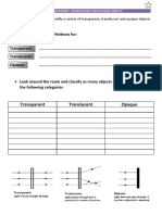 6e ws3 Transparent Translucent and Opaque Objects