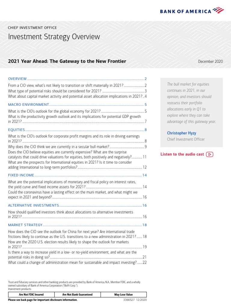 Investment Strategy Overview PB | PDF | Inflation | Fiscal Policy