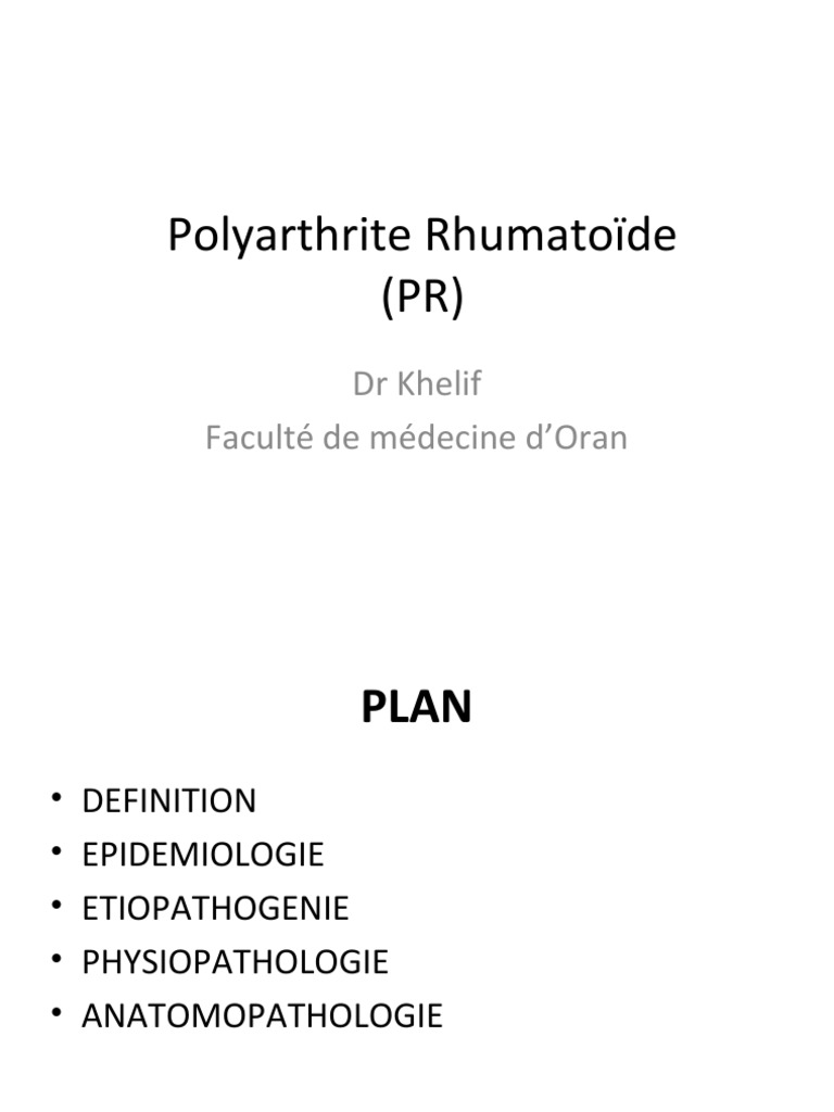 8 La Polyarthrite Rhumatoïde | PDF | Polyarthrite rhumatoïde | Facteur ...