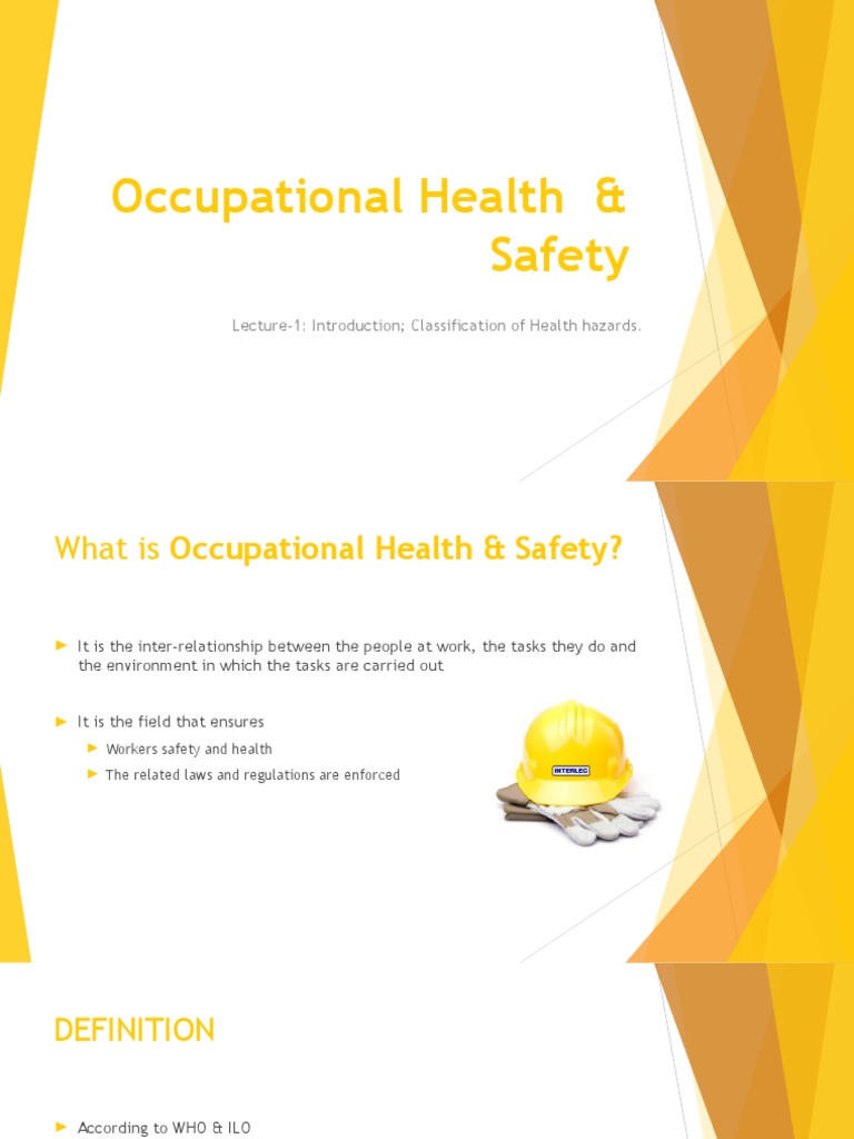 Occupational Health & Safety Overview | PDF | Occupational Safety And ...