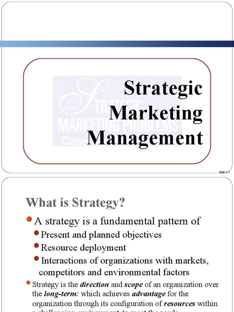 Strategic Marketing Management Overview | PDF | Strategic Management ...