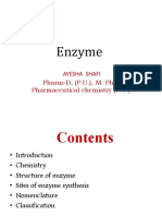 Enzyme: Ayesha Shafi Pharm-D, (P.U.), M. Phil. Pharmaceutical Chemistry (P.U.)