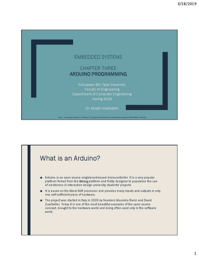 What Is An Arduino?: Embedded Systems Chapter Three Arduino Programming ...
