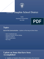 Lower Dauphin School District: Family Reopening Communication June 2020