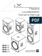 Live X Passive Loudspeaker Owners Manual