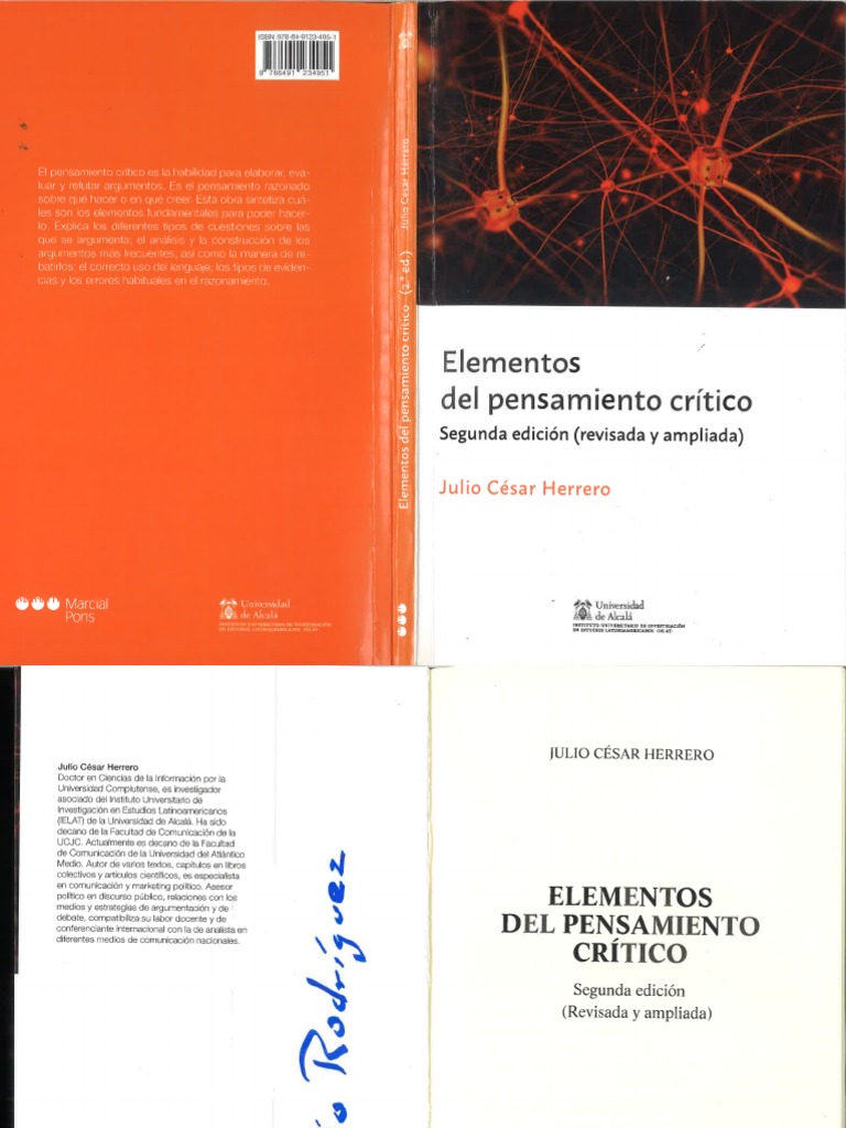ELEMENTOS DEL PENSAMIENTO CRÍTICO JULIO CÉSAR HERRERO Editorial Marcial ...