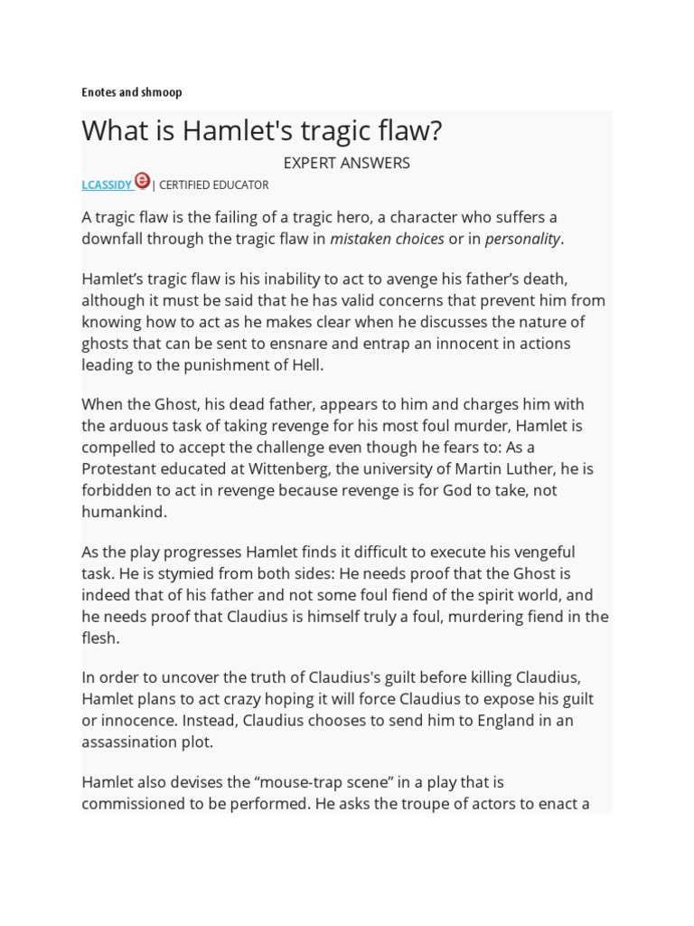 Enotes and Shmoop | PDF | Hamlet | Plays Based On European Myths And Legends