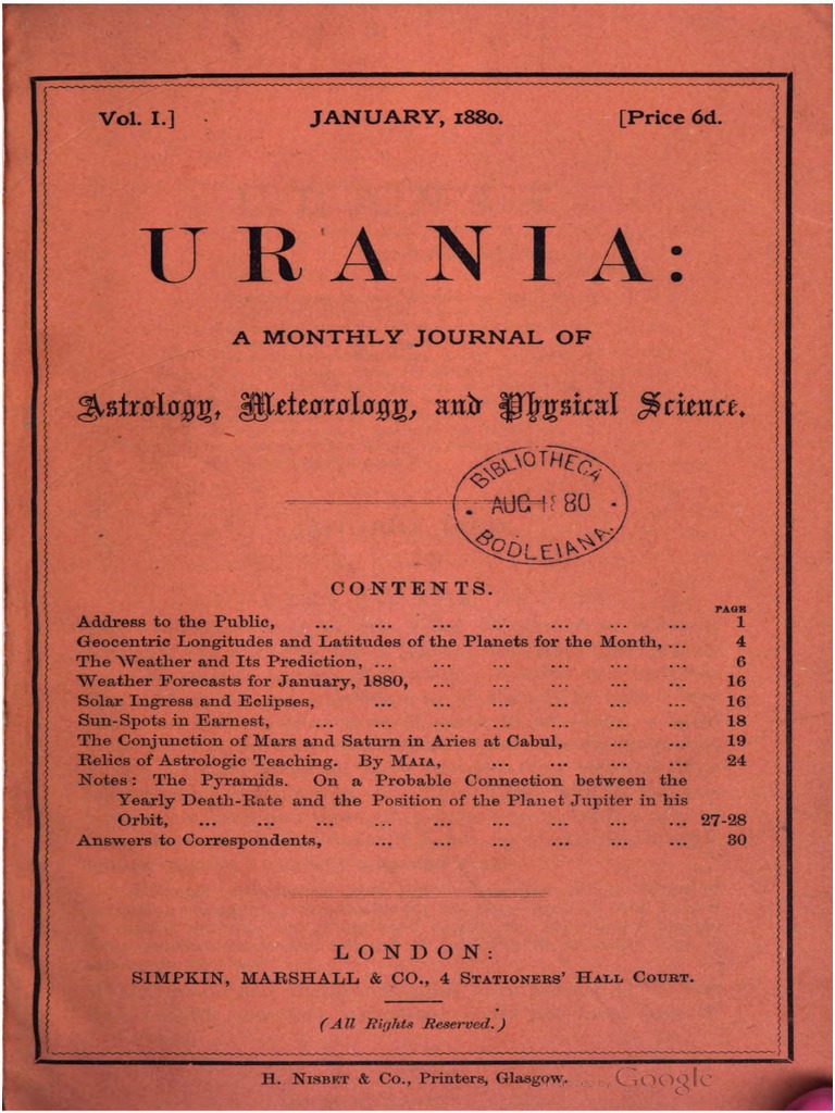 10 [10 & “Harmony” COMPLETE BOX] Urania v1 1880 | PDF | Planets | Astronomy