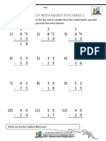 2 Digit Subtraction With Regrouping Sheet 1