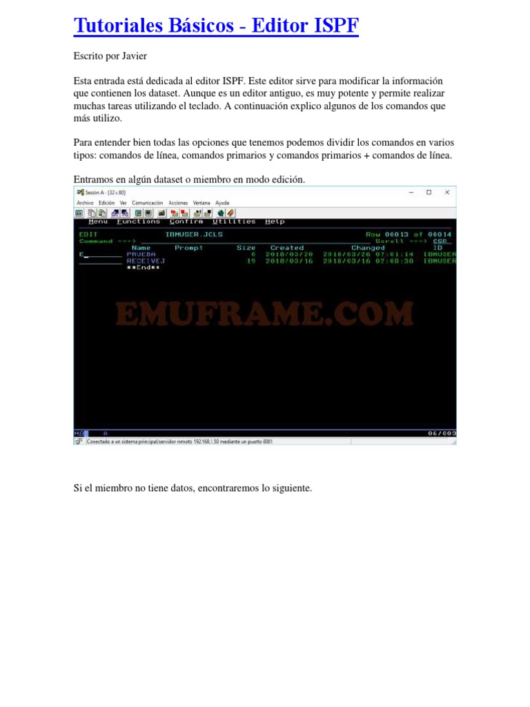 Qué es el editor ISPF | PDF | Archivo de computadora | Informática