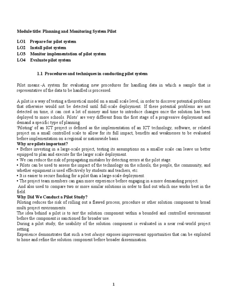 System Pilot | PDF | Usability | Evaluation