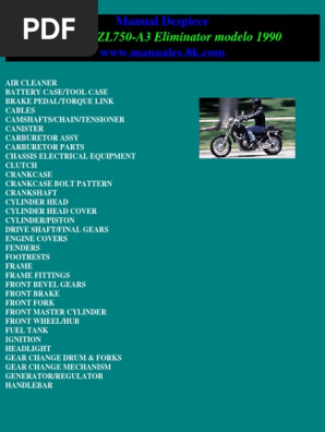 Kawasaki ZL750-A3 Parts Manual | PDF | Screw | Ignition System