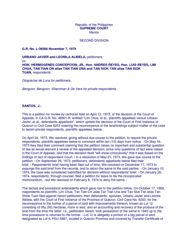 Javier V Concepcion PDF Laches (Equity) Statute Of Limitations