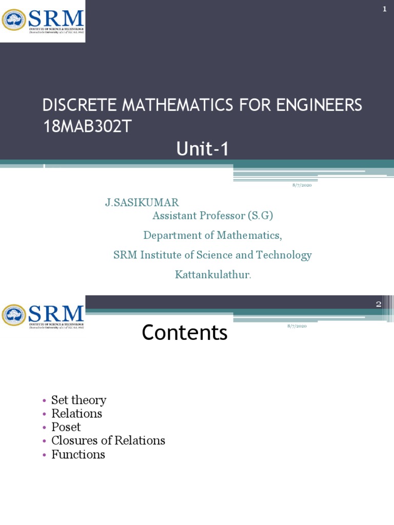 Unit 1 | PDF | Set (Mathematics) | Teaching Mathematics
