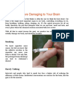 10 Habits That Are Damaging To Your Brain: Smoking