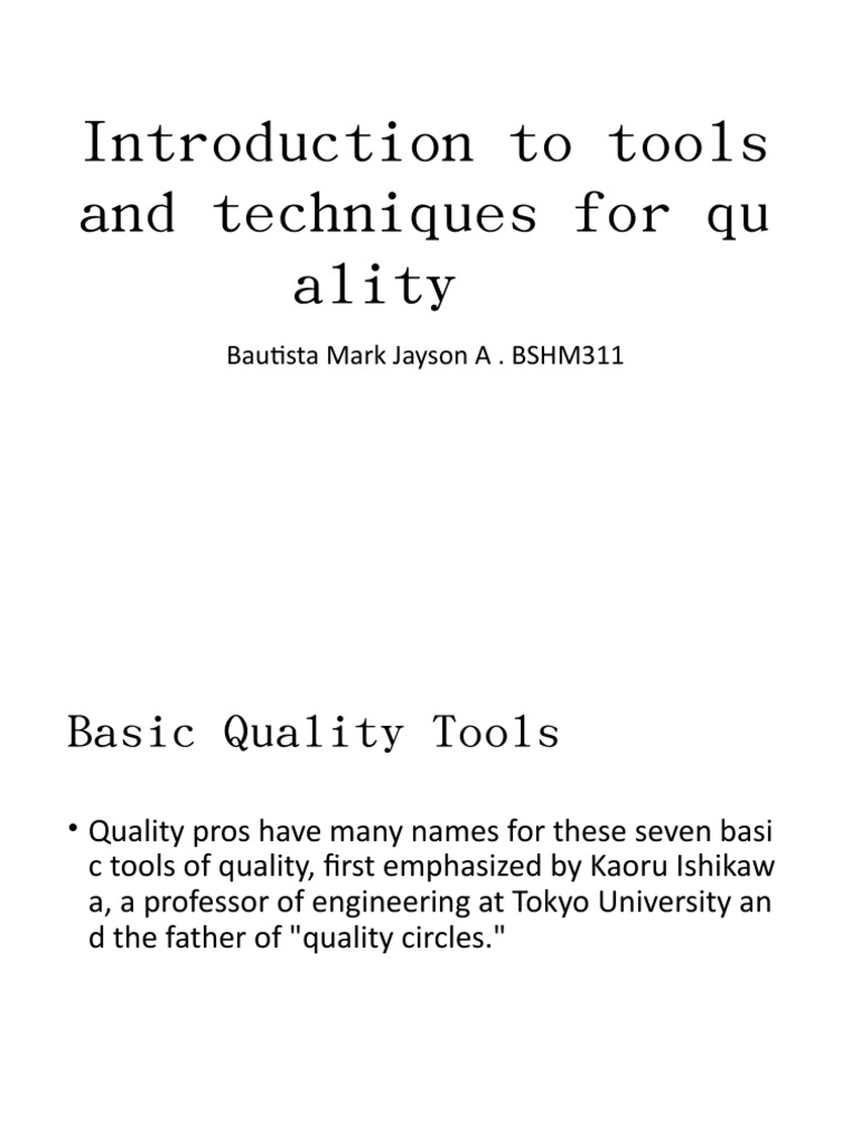 Essential Quality Tools Overview | PDF | Computers