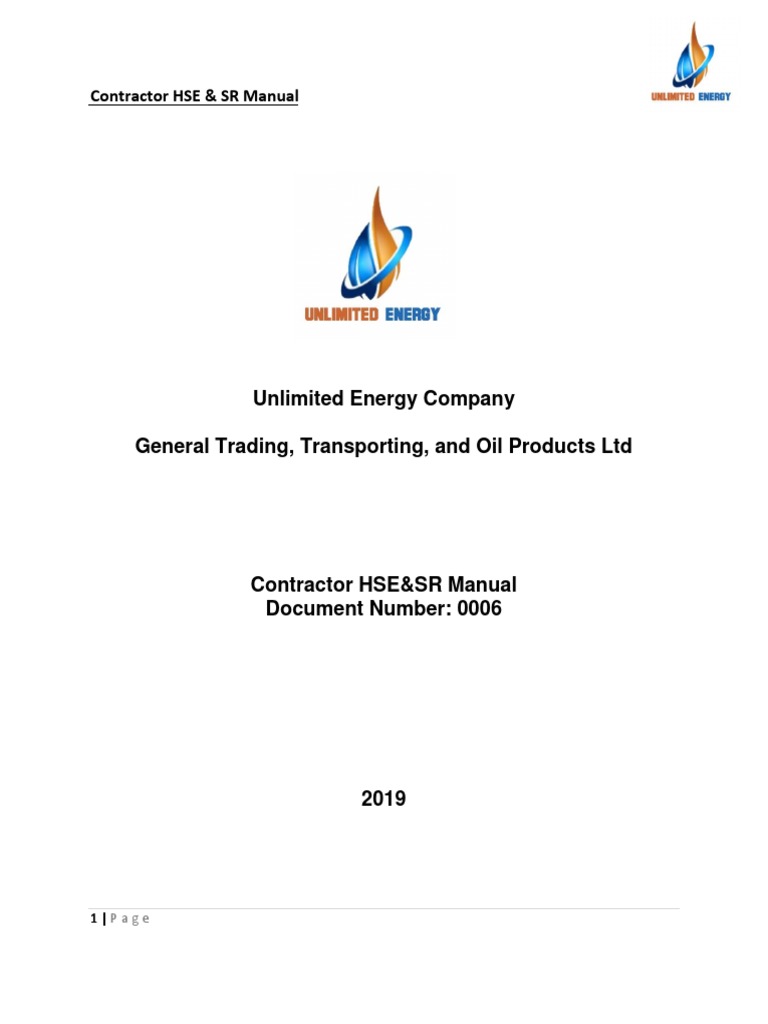 Contractor HSE & SR Manual Guide | PDF | Safety | Personal Protective ...