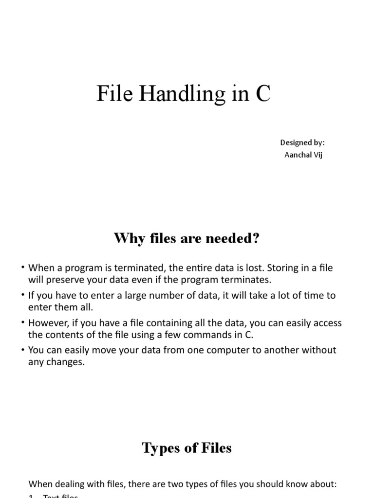File Handling in C (Autosaved) | PDF | Computer File | Pointer ...