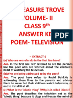 A Treasure Trove Volume-Ii Class 9 Answer Key Poem - Television