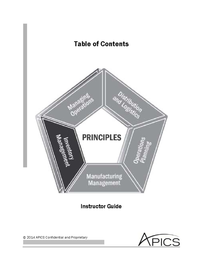 Instructor Guide: © 2014 APICS Confidential and Proprietary | PDF ...