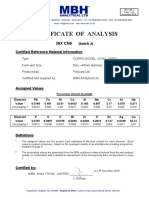 Certificate of Analysis: (Batch J) Certified Reference Material Information