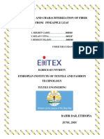 Extraction and Charachterization of Fiber From Pineapple Leaf