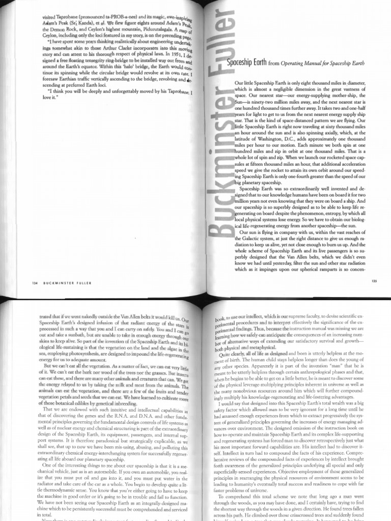 Fuller Spaceship Earth PDF Sun Spacecraft