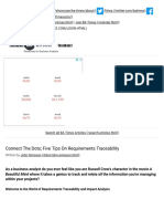 Business Analyst - Connect The Dots Five Tips On Requirements Traceability PDF