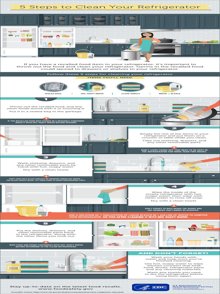5 Steps To Clean Your Refrigerator PDF | PDF | Refrigerator | Domestic ...