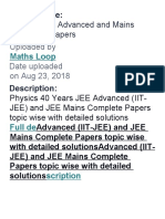Physics JEE Advanced and Mains Topic Wise Papers: Uploaded by Date Uploaded On Aug 23, 2018