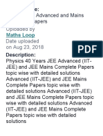 Physics JEE Advanced and Mains Topic Wise Papers: Uploaded by Date Uploaded On Aug 23, 2018